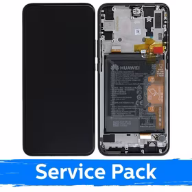 LCD Displejs Saderīgs ar Huawei P Smart Z Ar Frame / Midnight Melns / (Service Pack)