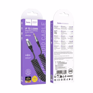 Kabel AUX Jack 3,5 mm do Lightning Hoco 1,5 m UPA33A melns