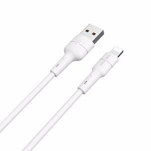 USB kabelis Borofone BX30 Lightning 1,0 m silikona balts