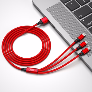 XO kabelis NB173 3in1 USB - Lightning + USB-C + microUSB 1,2 m 2,4A melns