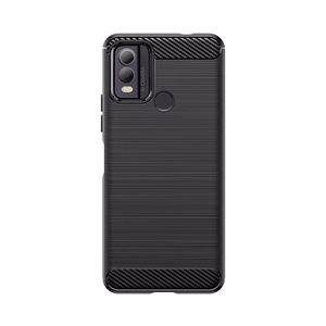 Carbon Case silikona viedtālruņa apvalks Nokia C22 - melns