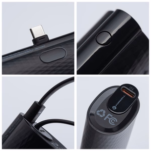 Внешний аккумулятор Forcell F-Energy Power Plug F5K3 PD 20W 5000 mAh со встроенным коннектором USB C чёрный