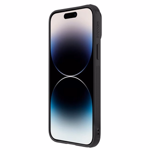 Nillkin Synthetic Fiber S viedtālruņa apvalks iPhone 14 Pro Max ar kameras vāciņu, melns