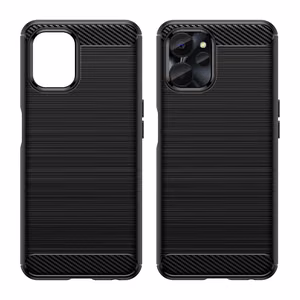 Carbon Case viedtālruņa apvalks Realme 10 5G / Realme 9i 5G elastīgs silikona oglekļa pārklājums melns