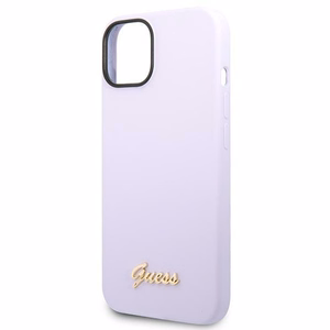 Guess silikona Vintage Gold Logo maciņš iPhone 14 / 15 Plus violets