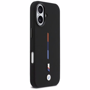 BMW M Silicon Tricolor Line MagSafe macins iPhone 17 - melns