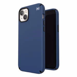 Speck Presidio2 Pro vāciņš ierīcei iPhone 15 Plus / 14 Plus, ar Microban pretmikrobu aizsardzību, “Coastal Blue / Black / White” krāsu kombinācija