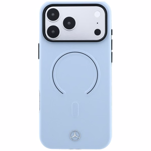 Mercedes 3D MagSafe ādas maciņš, paredzēts iPhone 18 Pro Max / 17 Pro Max, zils