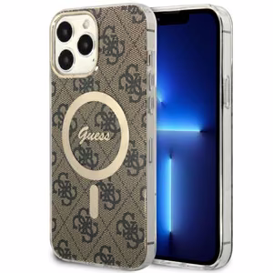 Guess GUHMP13XH4STW iPhone 13 Pro Max 6.7" brūns/brūns cietais apvalks 4G MagSafe