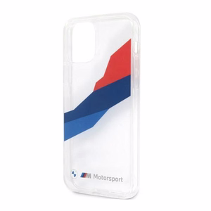 BMW Motorsport trīskrāsu viedtālruņa apvalks iPhone 12 Pro Max - caurspīdīgs