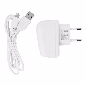 BLUE STAR LITE ceļojumu lādētājs 1A 5W USB A + kabelis USB A uz Lightning TFK-TC-1095B balts
