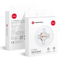 FORCELL F-DATA USB zibatmiņa Metal Quad 32GB USB3.2 Gen 1 (USB A / Type C / Lightning / Micro USB) sudraba