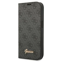 Guess GUBKP14SHG4SHK iPhone 14 6.1 "melna / melna grāmata 4G Vintage Gold Logo