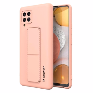 Wozinsky Kickstand Case silikona viedtālruņa apvalks ar statīvu Samsung Galaxy A42 5G rozā