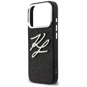 Karl Lagerfeld IML Glitter KL Diamond Logo чехол для iPhone 17 Pro чёрный