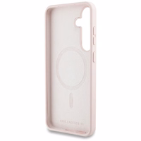 Karl Lagerfeld silikona grafiti Ikonik logotips ar magnētisko Samsung Galaxy S25 viedtālruņa apvalks rozā