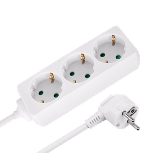 Rebel pagarinātājs, 3 vācu tipa kontaktligzdas, 3 m, bez slēdža, 3×1,5 mm, balts