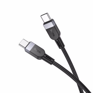Kabelis USB C uz USB C Hoco 3A 60W silikona 1 m X109 melns