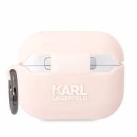 Karl Lagerfeld KLAPRUNCHP AirPods Pro apvalks rozā/rozā Silikona Choupette Head 3D