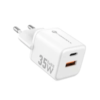 FORCELL F-ENERGY Mini GaN III VT-35C ceļojumu lādētājs ar 1 x Type C + 1x USB A ligzdām, PD QC4.0 35W balts