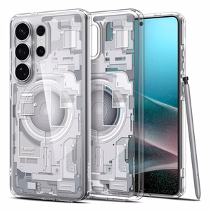 Spigen Ultra Hybrid Mag Zero One vāciņš ierīcei Samsung Galaxy S26 Ultra, ar MagSafe, caurspīdīgs un balts