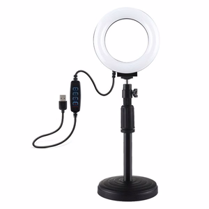 Gredzena LED lampa Puluz ar regulējamu pamatni PU391