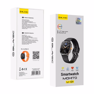 Blavec Smartwatch U-01 Mohito HD AMOLED Voice Call (SWU01-B) czarny + 1 paseka