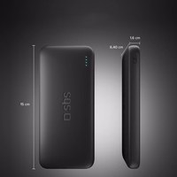 SBS Infinity portatīvais lādētājs 10000mAh 10W LiFePo₄ USB-A USB-C - melna