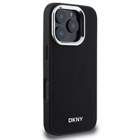 DKNY Vienkāršs sudraba logotips magnētiskais iPhone 16 Pro viedtālruņa apvalks - melns