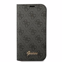 Guess GUBKP14XHG4SHK iPhone 14 Pro Max 6.7 "melna / melna grāmata 4G Vintage Gold Logo