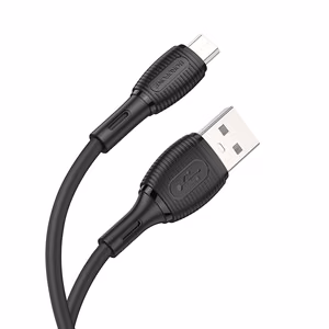 Borofone Kabelis BX86 Advantage - USB uz Micro USB - 2,4A 1 metru garš melns kabelis