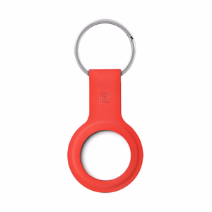 Crong Silicone vāciņš ierīcei Apple AirTag 1 / 2, ar atslēgu gredzenu, sarkans