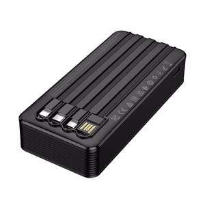 Borofone Внешний аккумулятор 20000mAh BJ84A Smooth - с кабелями USB, Type C, Lightning и Micro USB чёрный