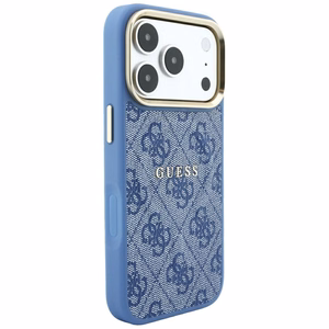 Guess Embossed 4G Classic MagSafe maciņš iPhone 17 Pro Max / 18 Pro Max, zils