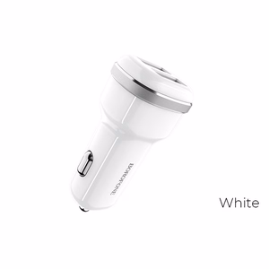 Borofone BZ13 Extreme automašīnas lādētājs ar 2 USB-A pieslēgvietām, 12 W, balts