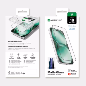 AmazingThing Titan +Care matēts stikls iPhone 18 Pro Max ar uzstādīšanas rāmi