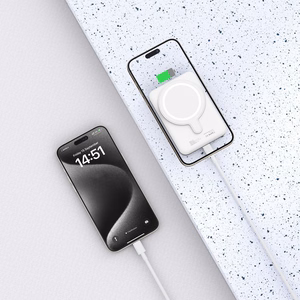 Tech-Protect LifeMag PB10 portatīvais lādētājs ar MagSafe 5000mAh 15W USB-C ports - balta + USB-C kabelis
