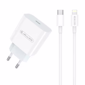 Lādētājs Jellico AK180 20W USB-C + USB-C uz Lightning kabelis 1.0m, balts
