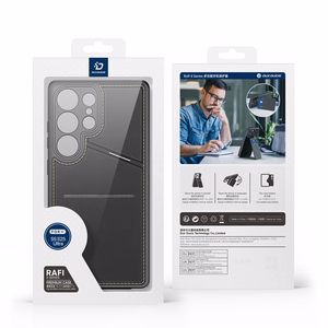 Viedtālruņa apvalks Samsung Galaxy S25 Ultra ar statīvu un maku (m) - melns