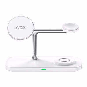 Tech-Protect QI15W-A45 3в1 Беспроводное зарядное устройство с MagSafe для устройств Apple - белый