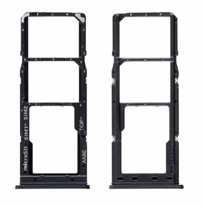 SIM kartes turētājs Samsung A125 A12/A127 A12S melns oriģināls (oriģināls komplekts)