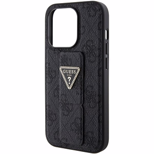 Guess viedtālruņa apvalks ar statīvu Grip Stand 4G Triangle Strass iPhone 15 Pro Max - melns