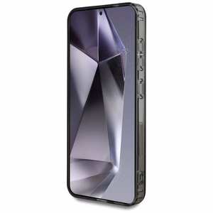 Karl Lagerfeld viedtālruņa apvalks ar rhinestones Karl Head logotipu Samsung Galaxy S25 melns
