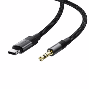 Acefast J11 USB-C uz 3.5mm mini jack kabelis 1m - melns