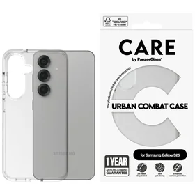 CARE by PanzerGlass Flagship Urban Combat viedtālruņa apvalks Samsung Galaxy S25 - caurspīdīgs