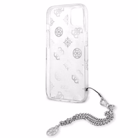 Guess GUHCP13SKPESI iPhone 13 mini 5.4" sudrabains cietais apvalks Peony Chain kolekcija