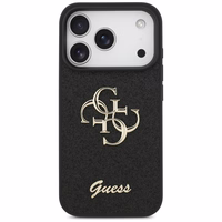 Guess Fixed Glitter Big 4G viedtālruņa apvalks iPhone 17 Pro - melns