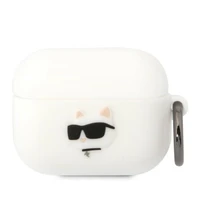 Karl Lagerfeld KLAPRUNCHH AirPods Pro apvalks balts/balts Silikona Choupette Head 3D