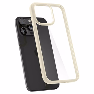 Spigen Crystal Hybrid viedtālruņa apvalks iPhone 15 Pro Max - caurspīdīgi bēšs