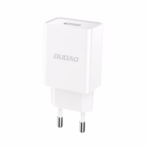Dudao A4EU USB-A 2.1A sienas lādētājs - balts + USB-A - micro USB kabelis